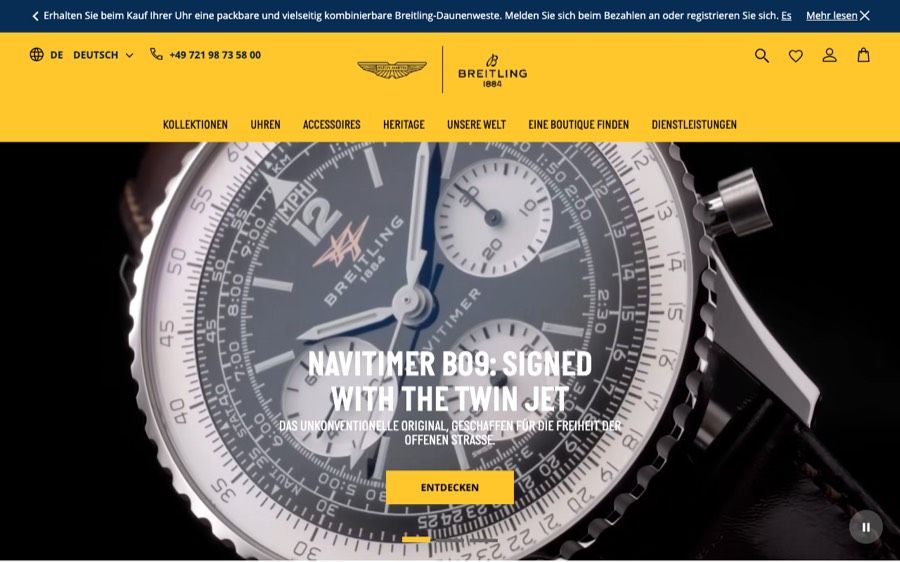 Breitling homepage